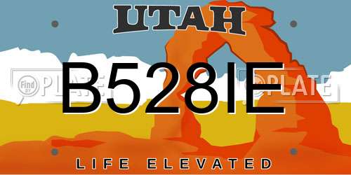 B528IE Utah License Plate