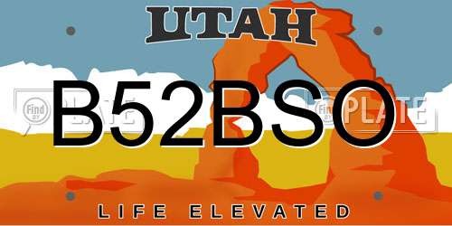 B52BSO Utah License Plate