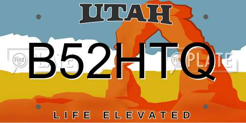 B52HTQ Utah License Plate