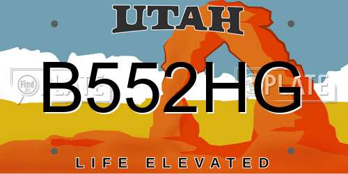B552HG Utah License Plate