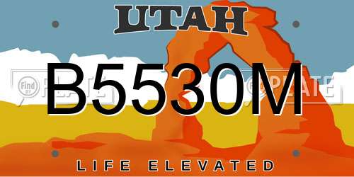 B5530M Utah License Plate