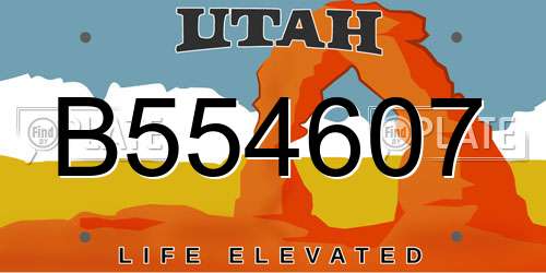 B554607 Utah License Plate