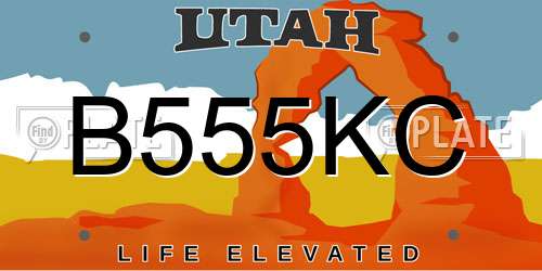 B555KC Utah License Plate
