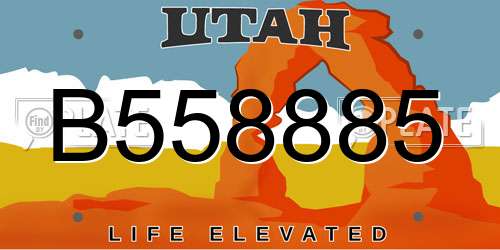 B558885 Utah License Plate