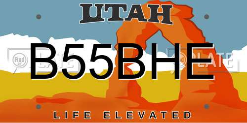 B55BHE Utah License Plate
