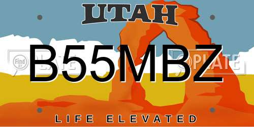 B55MBZ Utah License Plate