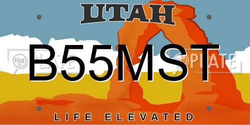 B55MST Utah License Plate