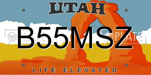 B55MSZ Utah License Plate