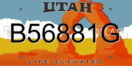 B56881G Utah License Plate