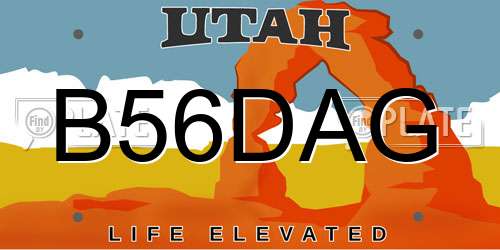 B56DAG Utah License Plate
