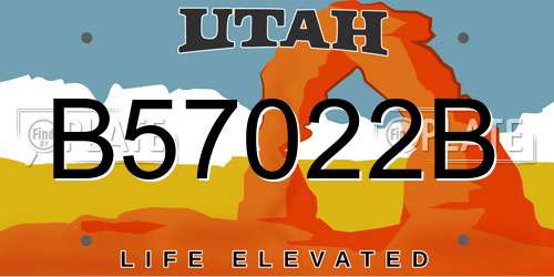 B57022B Utah License Plate