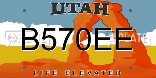 B570EE Utah License Plate