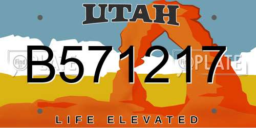 B571217 Utah License Plate