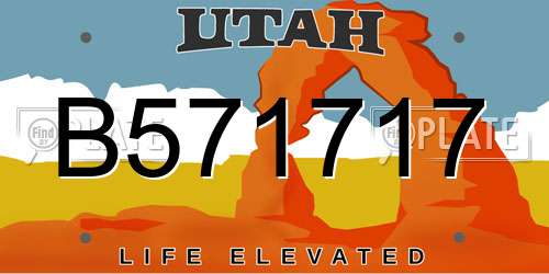 B571717 Utah License Plate