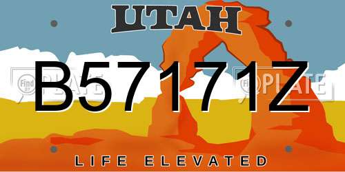 B57171Z Utah License Plate