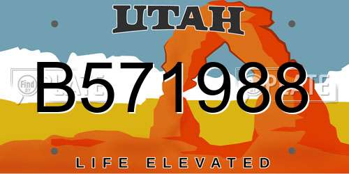 B571988 Utah License Plate