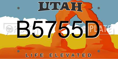 B5755D Utah License Plate