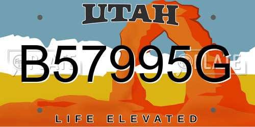 B57995G Utah License Plate