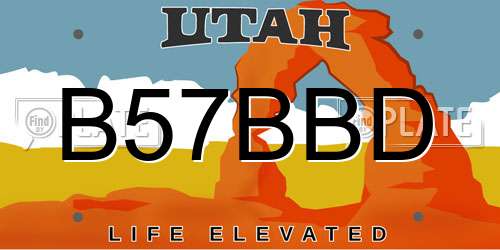 B57BBD Utah License Plate