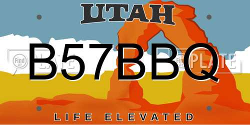 B57BBQ Utah License Plate