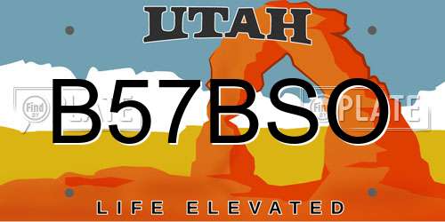 B57BSO Utah License Plate