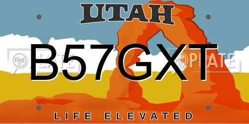 B57GXT Utah License Plate