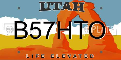 B57HTO Utah License Plate