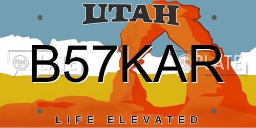 B57KAR Utah License Plate