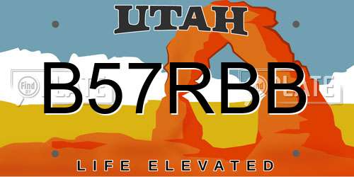 B57RBB Utah License Plate