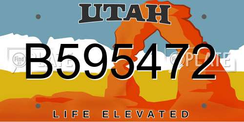 B595472 Utah License Plate