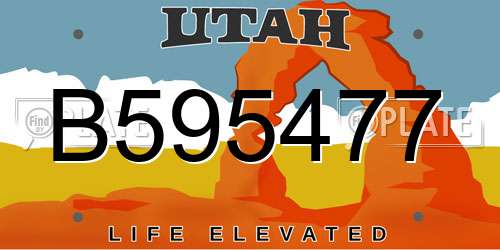 B595477 Utah License Plate