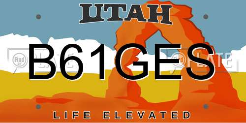 B61GES Utah License Plate