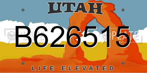 B626515 Utah License Plate