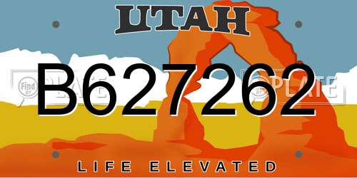 B627262 Utah License Plate