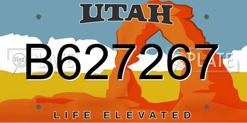 B627267 Utah License Plate