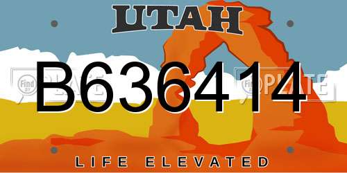 B636414 Utah License Plate