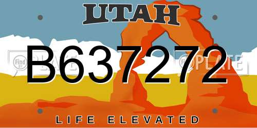 B637272 Utah License Plate