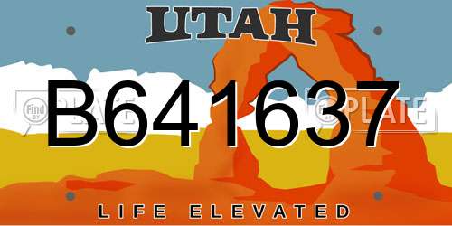 B641637 Utah License Plate