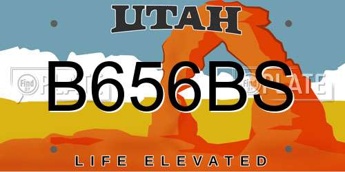 B656BS Utah License Plate