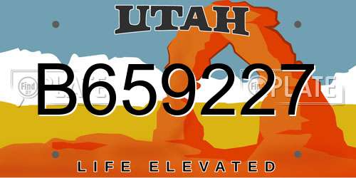B659227 Utah License Plate