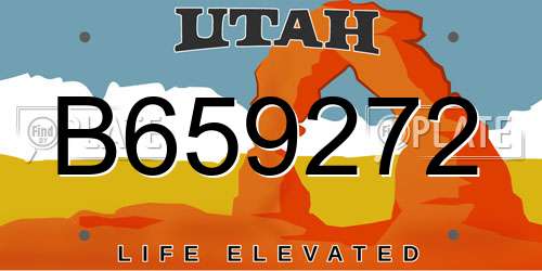 B659272 Utah License Plate