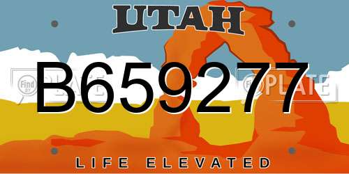 B659277 Utah License Plate