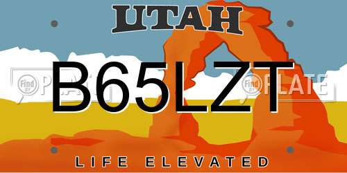 B65LZT Utah License Plate