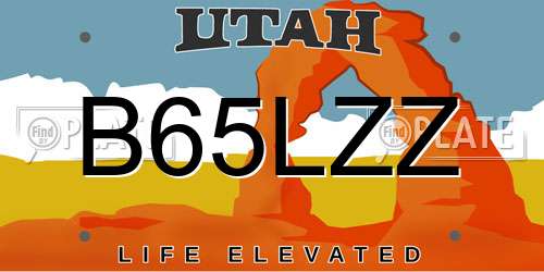 B65LZZ Utah License Plate