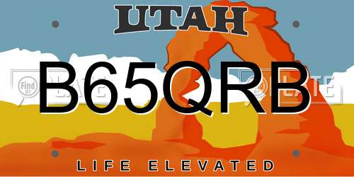 B65QRB Utah License Plate