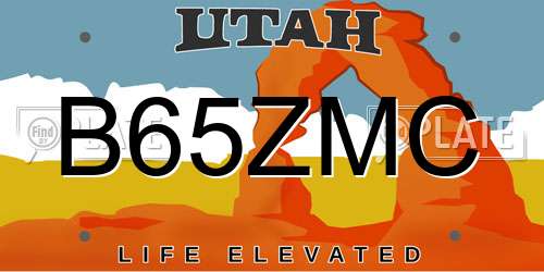 B65ZMC Utah License Plate