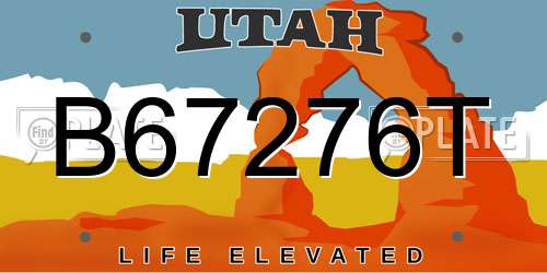 B67276T Utah License Plate