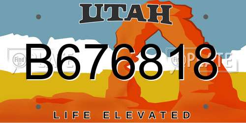 B676818 Utah License Plate