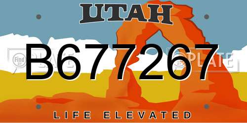 B677267 Utah License Plate