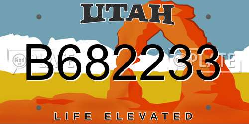 B682233 Utah License Plate